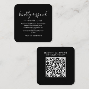 Eleganter QR-Code für die Reaktion auf Hochzeiten Begleitkarte