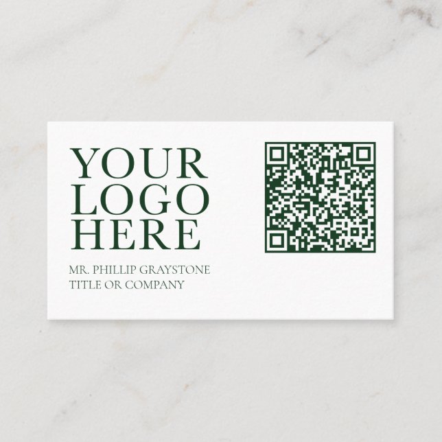 Eleganter QR-Code für Ihr Logo Visitenkarte (Vorderseite)