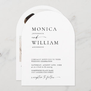 Eleganter QR-Code für Minimalistisches Arch Weddin Einladung