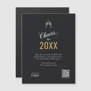 Eleganter QR-Code für Schwarz & Gold-Modern-Busine Magnetkarte