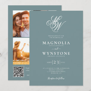 Eleganter QR-Code-Hochzeit Einladung