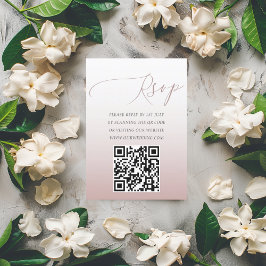 Eleganter QR Code Rose Gold Einfache UAWG Hochzeit RSVP Karte