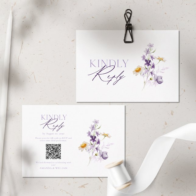 Eleganter QR-Code RSVP-Karte RSVP Karte (Von Creator hochgeladen)