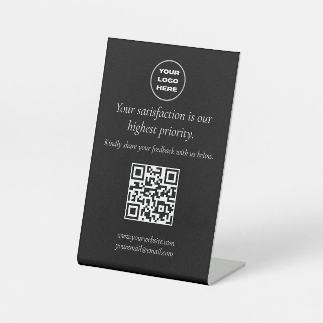 Eleganter QR Code Sockelschild (Vorderseite)