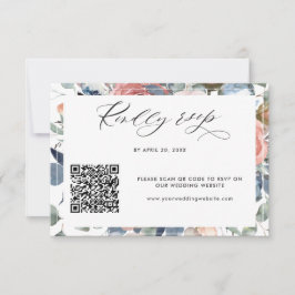 Eleganter QR Code UAwg Online-Hochzeit RSVP Karte
