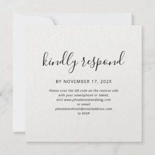 Eleganter QR Code Wedding RSVP Card