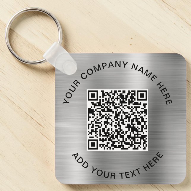 Eleganter QR Code Werbesilber Schlüsselanhänger (Elegant QR Code Promotional Silver Keychain)