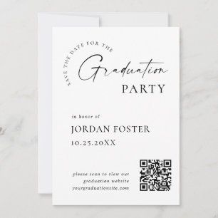 Eleganter QR-Foto für Minimalistischen Abschluss Save The Date