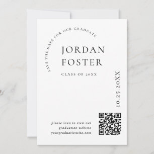 Eleganter QR-Foto für Minimalistischen Abschluss Save The Date
