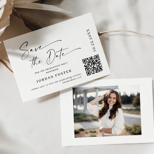 Eleganter QR-Foto für Minimalistischen Abschluss Save The Date