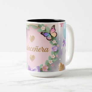 Eleganter Quinceañera-Becher – Süßes 15. Geburtsta Zweifarbige Tasse