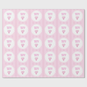 Eleganter Quinceañera-Blumenstrauß   Rosa & Weiß Geschenkpapier