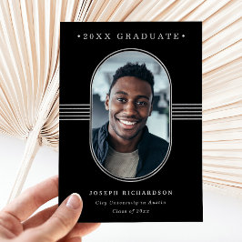 Eleganter Rahmen | Abschluss aus schwarzem und sil Ankündigung