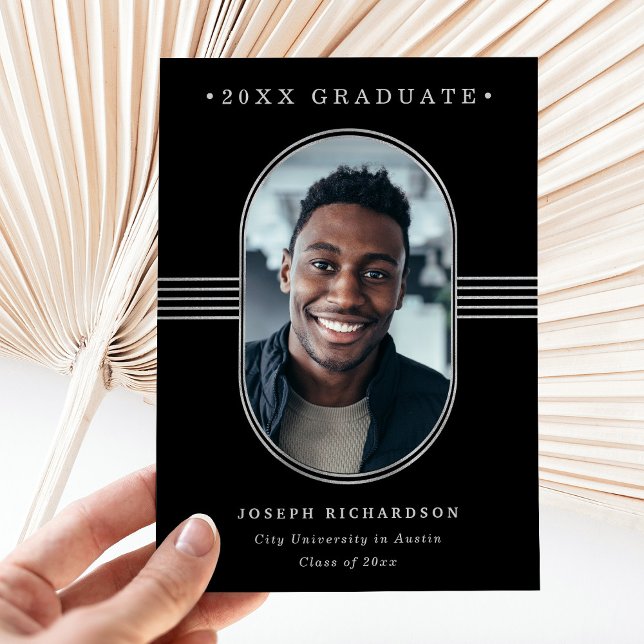 Eleganter Rahmen | Abschluss aus schwarzem und sil Ankündigung (Von Creator hochgeladen)