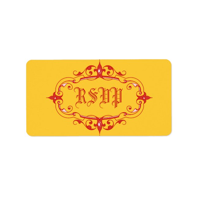 Eleganter Rahmen Adressaufkleber (Vorne)