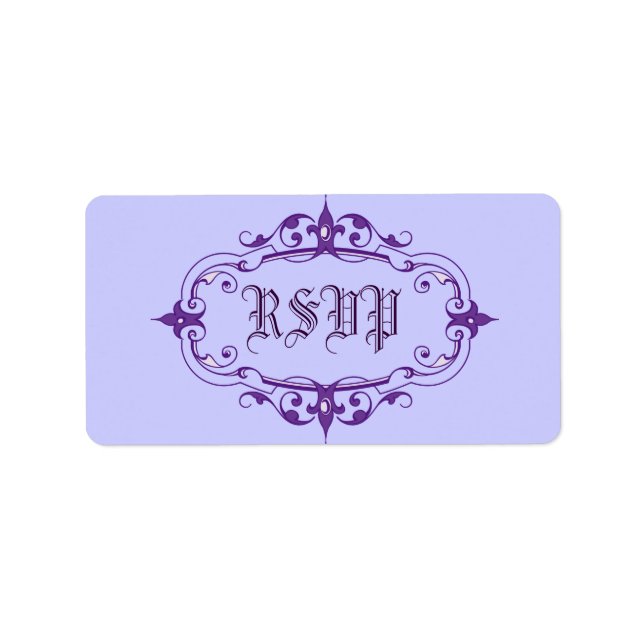 Eleganter Rahmen Adressaufkleber (Vorne)
