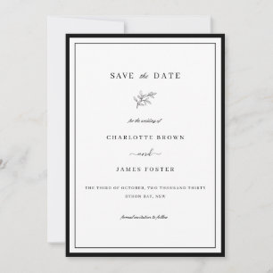 Eleganter Rahmen Foliage Leaf Save the Date Einladung