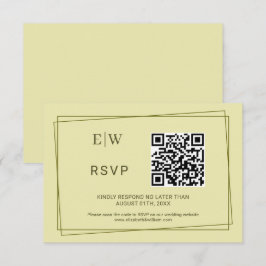 Eleganter Rahmen für die Himmelsgelbe Monogramm-Ho RSVP Karte