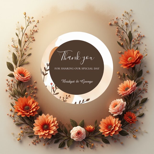 Eleganter Rahmen für Wasserfarben Runder Aufkleber (Von Creator hochgeladen)