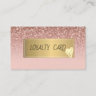 Eleganter Rahmen, Gold Herz Rose Gold Glitter Treuekarte
