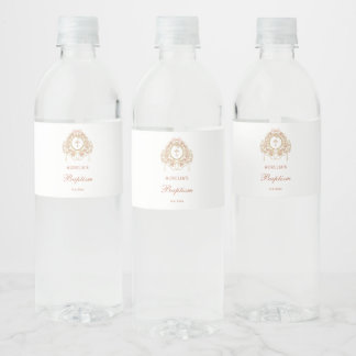 Eleganter Rahmen Heiliges Kreuz Taufe Wasserflaschenetikett