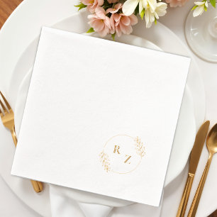 Eleganter Rahmen mit Blumenmuster auf Monogramm, H Servietten Mit Folie