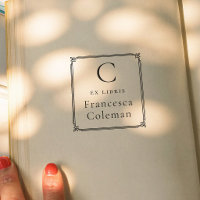 Eleganter Rahmen Moderner Monogramm-Ex-Libris-Stem