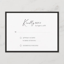 Eleganter Rahmen Moderner RSVP Ankündigungspostkarte