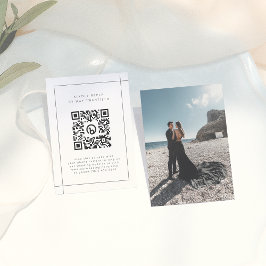 Eleganter Rahmen Modernes Foto QR Code Hochzeit RS Begleitkarte