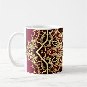 Eleganter Rahmen: Perle und Gold. Kaffeetasse