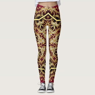 Eleganter Rahmen: Perle und Gold. Leggings