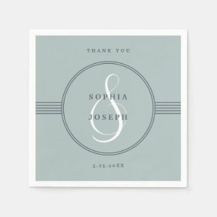 Eleganter Rahmen Sea Glass Wedding Napkins Serviette