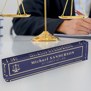 Eleganter Rechtsanwalt professionell gold navy Namensplakette