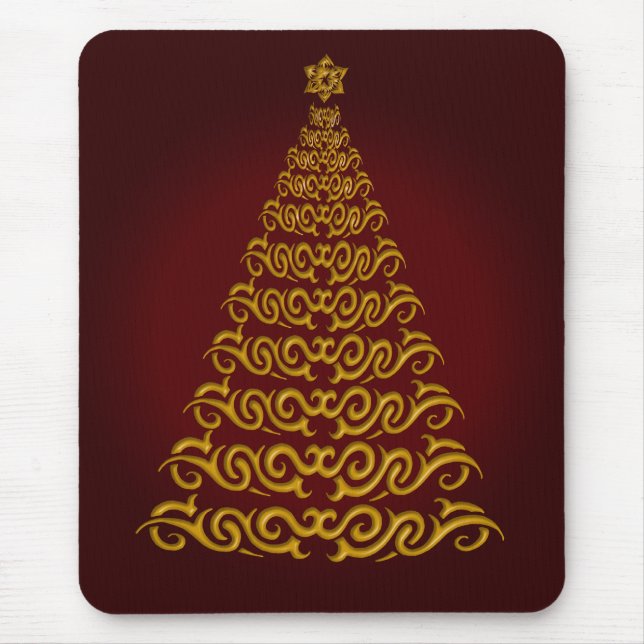 Eleganter Red Christmas Tree Mouse Pad Mousepad (Vorne)