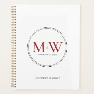 Eleganter Red Monogram Wedding Planner Planer