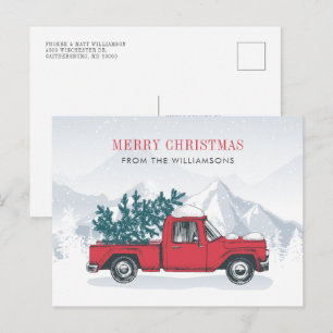 Eleganter Red Truck Moderne Weihnachten