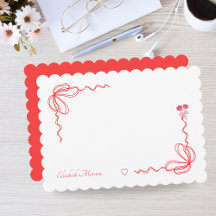 Eleganter Red Watercolor Bow Personalisiert