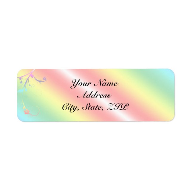 Eleganter Regenbogen-Blumen- Absenderinnen-Adresse (Vorne)