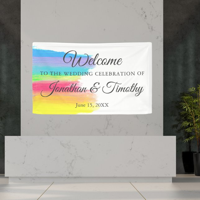 Eleganter Regenbogen Moderne Willkommen bei unsere Banner (Von Creator hochgeladen)