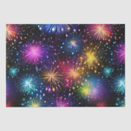 Eleganter Regenbogenfeuerwerk auf schwarzem Hinter Seidenpapier