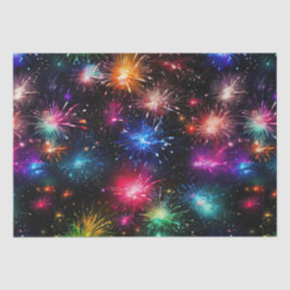 Eleganter Regenbogenfeuerwerk auf schwarzem Hinter Seidenpapier