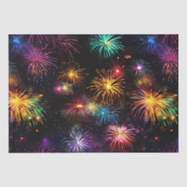Eleganter Regenbogenfeuerwerk auf schwarzem Hinter Seidenpapier