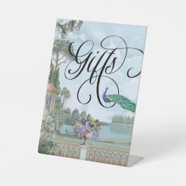 Eleganter Regency Era Garden Wedding Gift Table Sockelschild