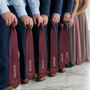 Eleganter, reicher Burgunderrot- und Bubblegum-Ros Krawatte
