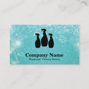 Eleganter Reinigungs-Service-Glitzer Bokeh Visitenkarte