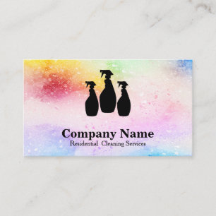Eleganter Reinigungs-Service-GlitzerWatercolor Visitenkarte