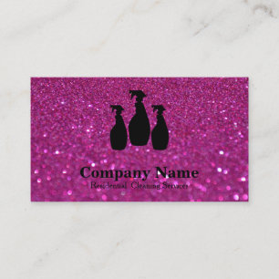 Eleganter Reinigungsdienst Glitter Watercolor Visitenkarte