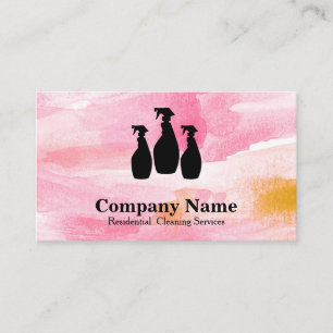 Eleganter Reinigungsdienst Glitter Watercolor Visitenkarte