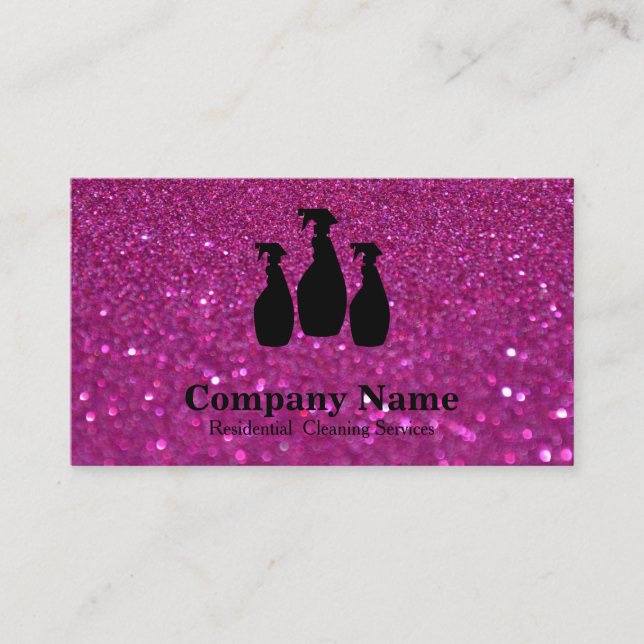Eleganter Reinigungsservice Glitzer Wasserfarbe Visitenkarte (Vorderseite)