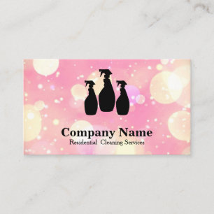 Eleganter Reinigungsservice Glitzer Wasserfarbe Visitenkarte